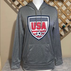 USA Soccer Gray Hooded Sweatshirt Small